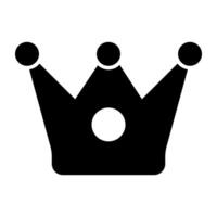 A filled design, icon of crown vector