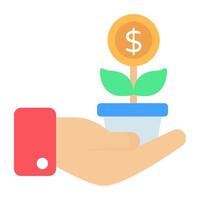 un vistoso diseño icono de dinero planta vector