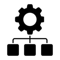 Gear with nodes, icon of network setting vector