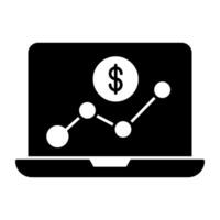 An editable design icon of financial chart vector