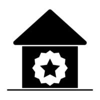 Star on house building showcasing best home icon vector