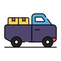 An editable design icon of cargo van, logistic delivery vector