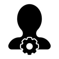 Avatar with gear, icon of user setting vector