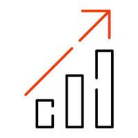 Modern design icon of growth chart vector