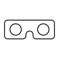 Eyewear accessory icon, linear design of vr headpiece vector