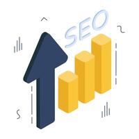 moderno diseño icono de seo analítica vector