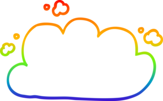 rainbow gradient line drawing of a cartoon storm cloud png