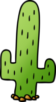 Hand gezeichnet Gradient Karikatur Gekritzel von ein Kaktus png