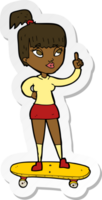 sticker of a cartoon skater girl png