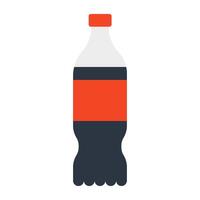 A flat design icon of cola bottle vector