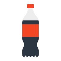 A flat design icon of cola bottle vector