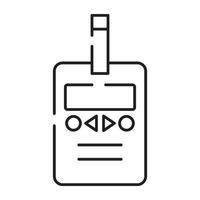 Sugar test machine icon, linear design of glucometer vector