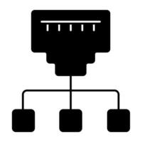 An editable design icon of ethernet network vector