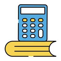 Calculator with booklet, icon of accounting education vector