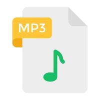 Audio file format icon, vector design of mp3 file