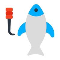 A sea animal icon in flat design, fish vector