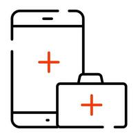moderno diseño icono de móvil cuidado de la salud aplicación vector