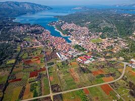 View of Stari Grad Plain Hvar Island in Croatia. The Stari Grad Plain is an incredible Unesco World Heritage Site, where the farming techniques practically havent changed since the 4th century BC. photo