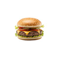 AI generated Fast food of Hamburger isolated on transparent background generative ai png