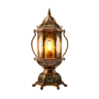 ai généré Ramadan et eid Al fitr concept faneux, ancien lampe isolé sur transparent Contexte génératif ai png