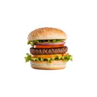 ai généré vite nourriture de moyen Hamburger isolé sur transparent Contexte génératif ai png