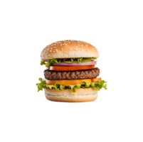 ai gerado velozes Comida do médio Hamburger isolado em transparente fundo generativo ai png