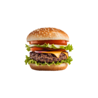 ai gerado velozes Comida do médio Hamburger isolado em transparente fundo generativo ai png