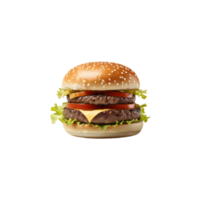 ai generado rápido comida de hamburguesa aislado en transparente antecedentes generativo ai png