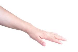 hand on isolated background clipping path photo