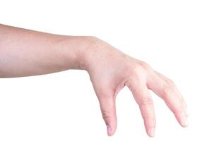 hand on isolated background clipping path photo