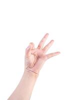 hand on isolated background clipping path photo