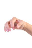 hand on isolated background clipping path photo