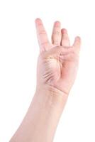 hand on isolated background clipping path photo