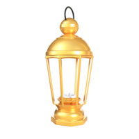 3d rendering golden lantern png