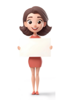 AI generated 3D Rendering Female Character Holding A Blank Sign png