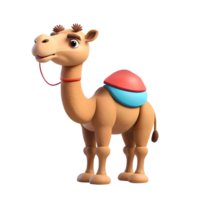 ai generado 3d representación dibujos animados camello png