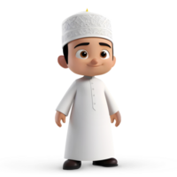 AI generated 3d rendering cartoon little boy character png