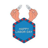 Illustration of happy labor day vector