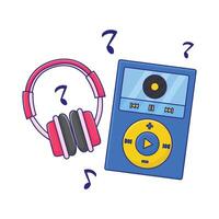 Illustration of mp3 player with headphone vector