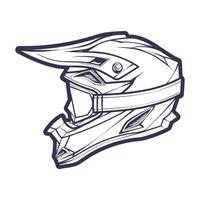 Line Art Motorcycle helmet isolated on White background vector illustration