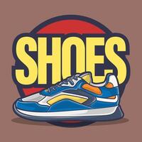 Sneakers shoes vector art with flat illustration style