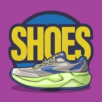 Sneakers shoes vector art with flat illustration style