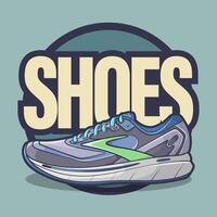 Sneakers shoes vector art with flat illustration style