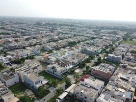 Street of residential houses photo