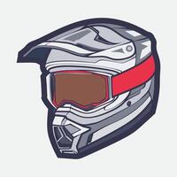 Helmet Motorcycle Cartoon Vector Icon, Cartoon Vector Icon Concept Flat Design. Draw Cartoon Vector Icon Illustration Helmet Motorsycle In Flat Style. Icon Cartoon Vector Helmet Motorsycle Side View