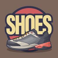 Sneakers shoes vector art with flat illustration style