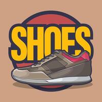 Sneakers shoes vector art with flat illustration style