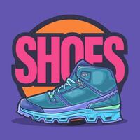 Sneakers shoes vector art with flat illustration style