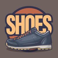 Sneakers shoes vector art with flat illustration style