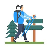 Illustration of hiking vector